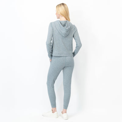 Tempo Performance Hoodie | Heather - Jungle Green/White