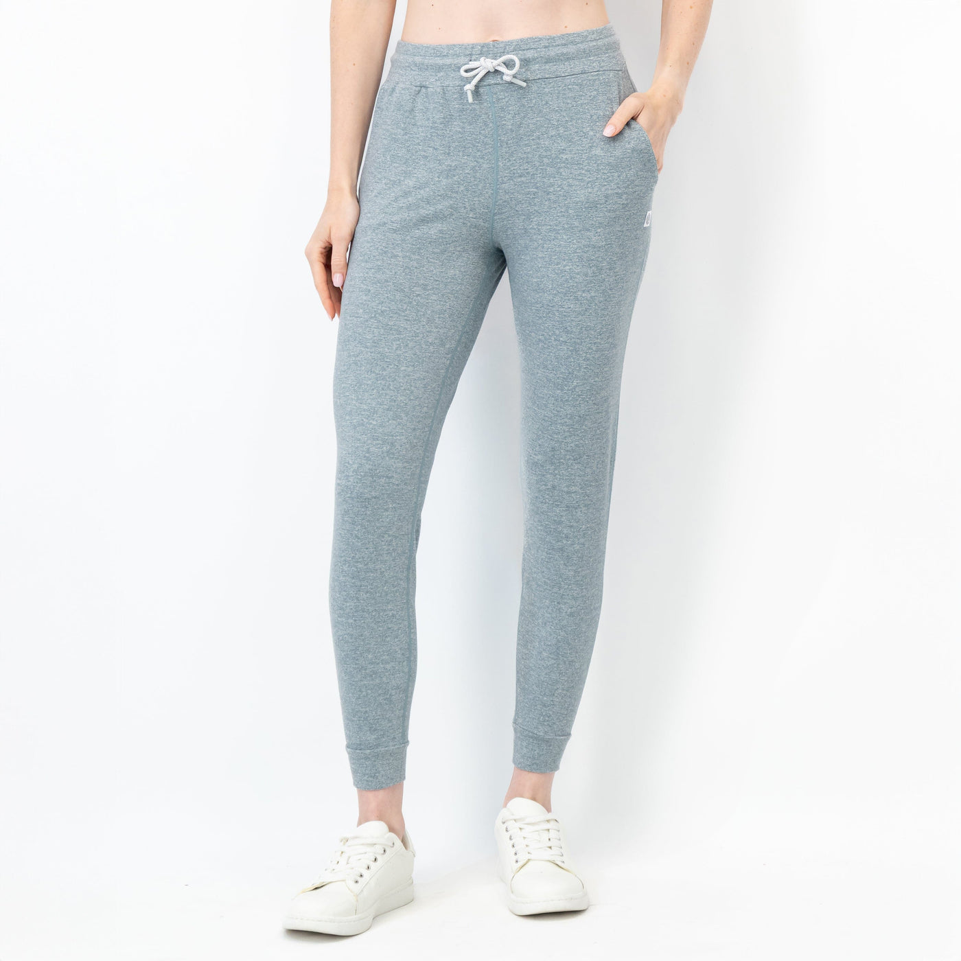 Tempo Performance Jogger | Heather - Jungle Green/White
