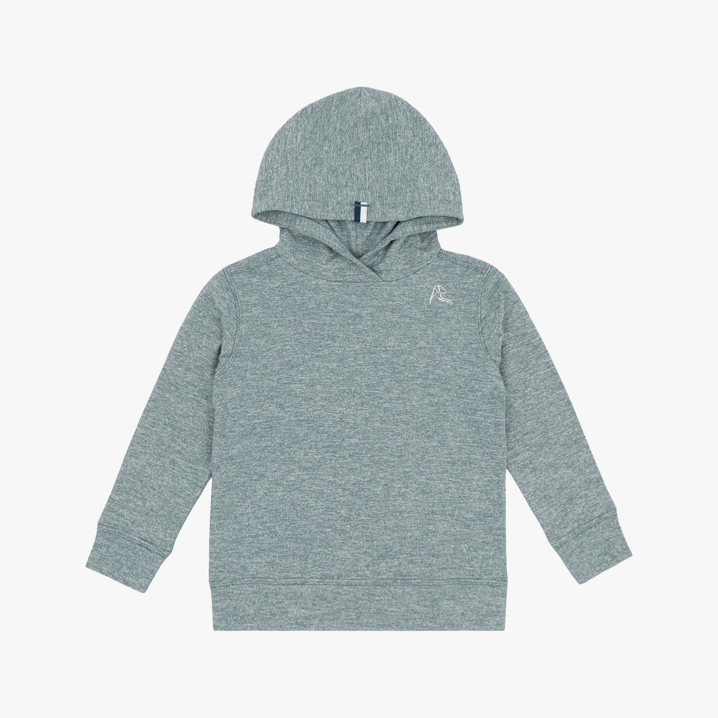 Lil' Hesi Performance Hoodie | Heather - Jungle Green/White