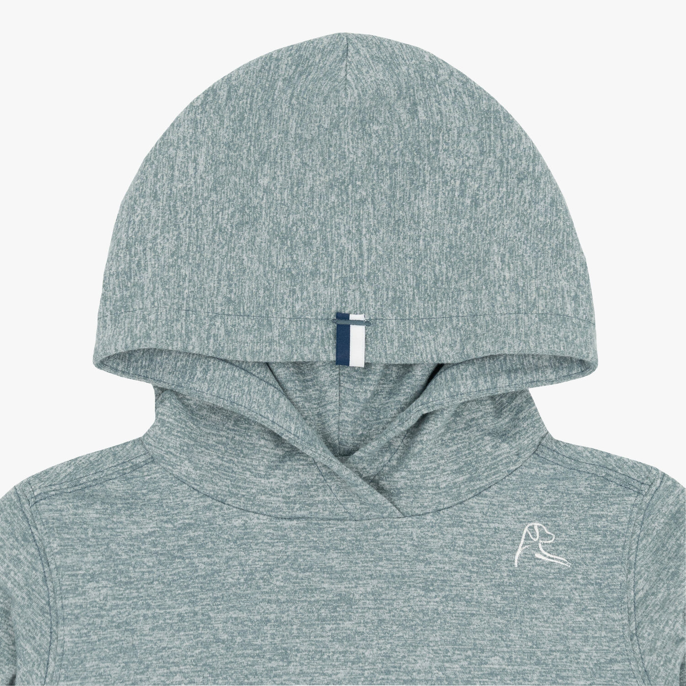 Lil' Hesi Performance Hoodie | Heather - Jungle Green/White