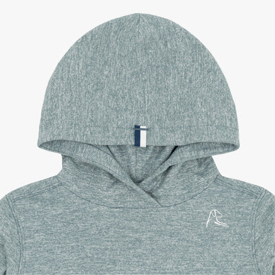 Lil' Hesi Performance Hoodie | Heather - Jungle Green/White