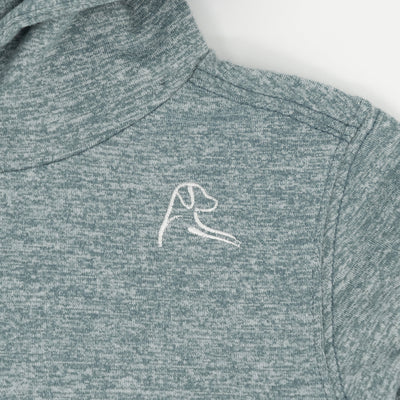 Lil' Hesi Performance Hoodie | Heather - Jungle Green/White