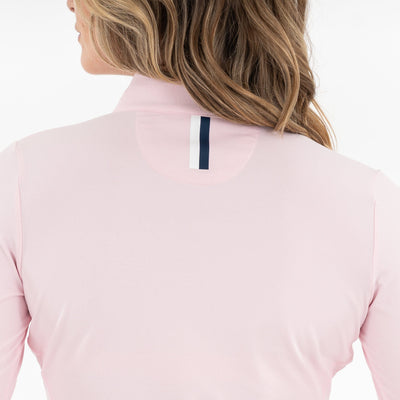 Heather Performance Q-Zip | Heather - Lotus Pink/White