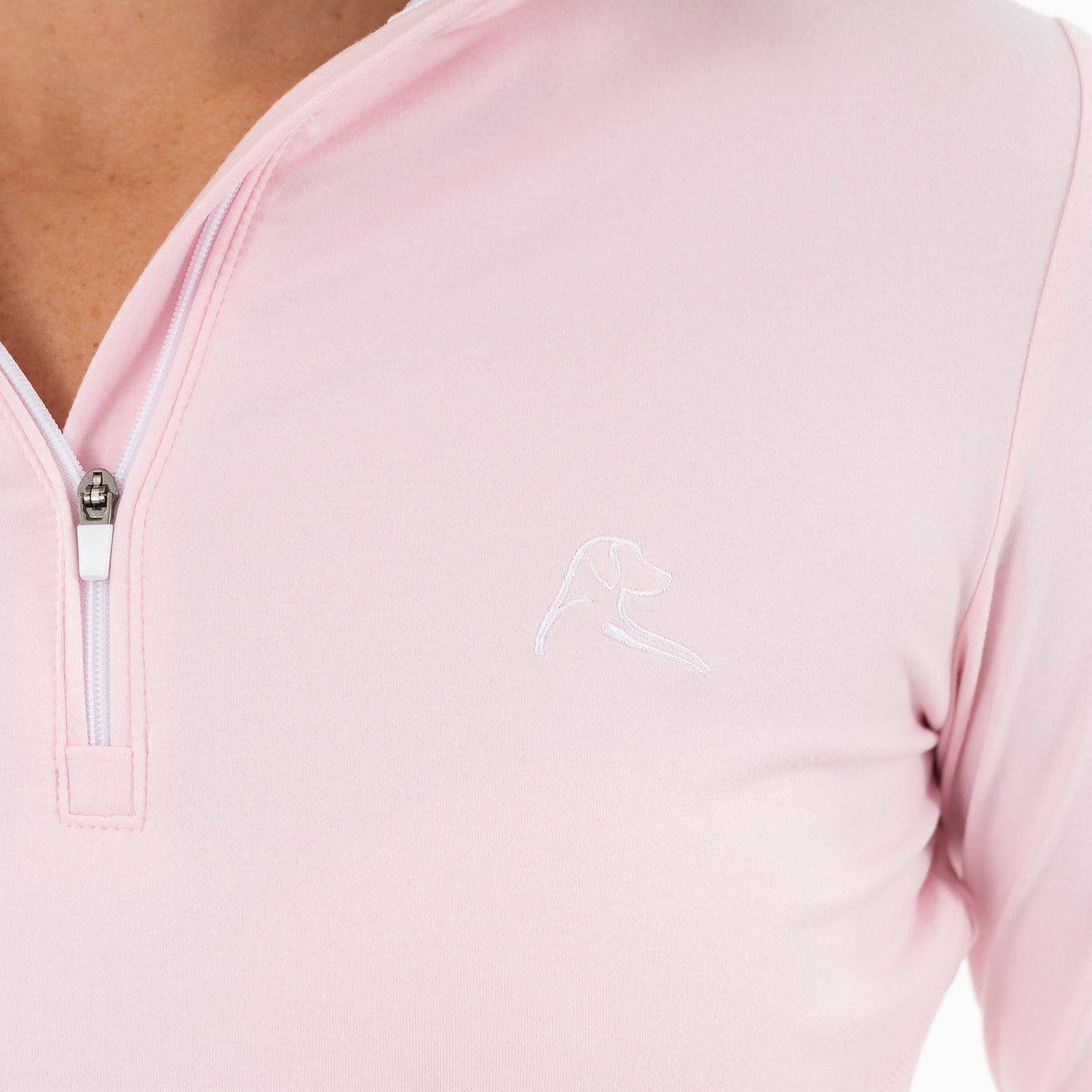 Heather Performance Q-Zip | Heather - Lotus Pink/White