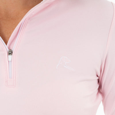 Heather Performance Q-Zip | Heather - Lotus Pink/White