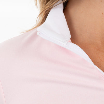 Heather Performance Q-Zip | Heather - Lotus Pink/White