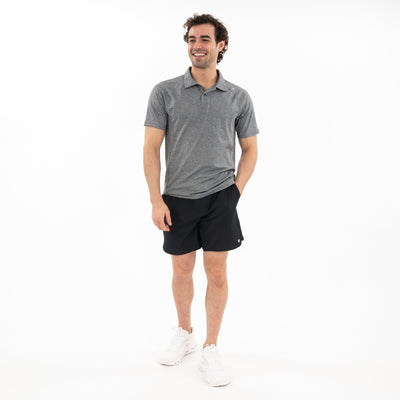 Blitz Tech Polo | Heather - Middie Grey/White