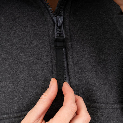 Clarity Half-Zip Hoodie | Heather - Midnight Black