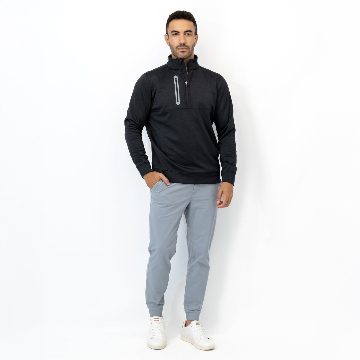 Knoll Performance Half-Zip | Heather - Midnight Black/Midnight Black