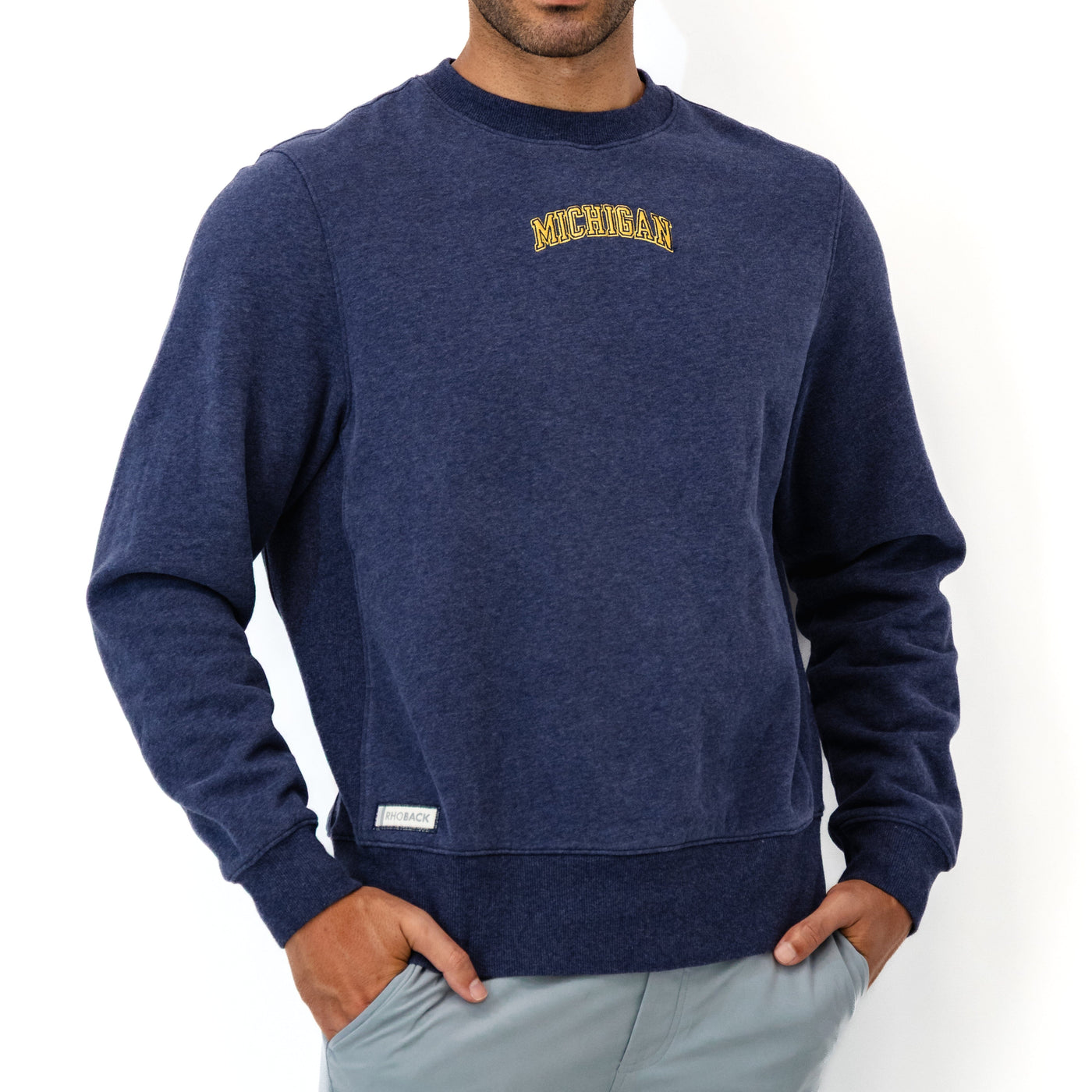 Ready Collegiate Crewneck - Michigan | Heather - Fleet Navy - Michigan - 1