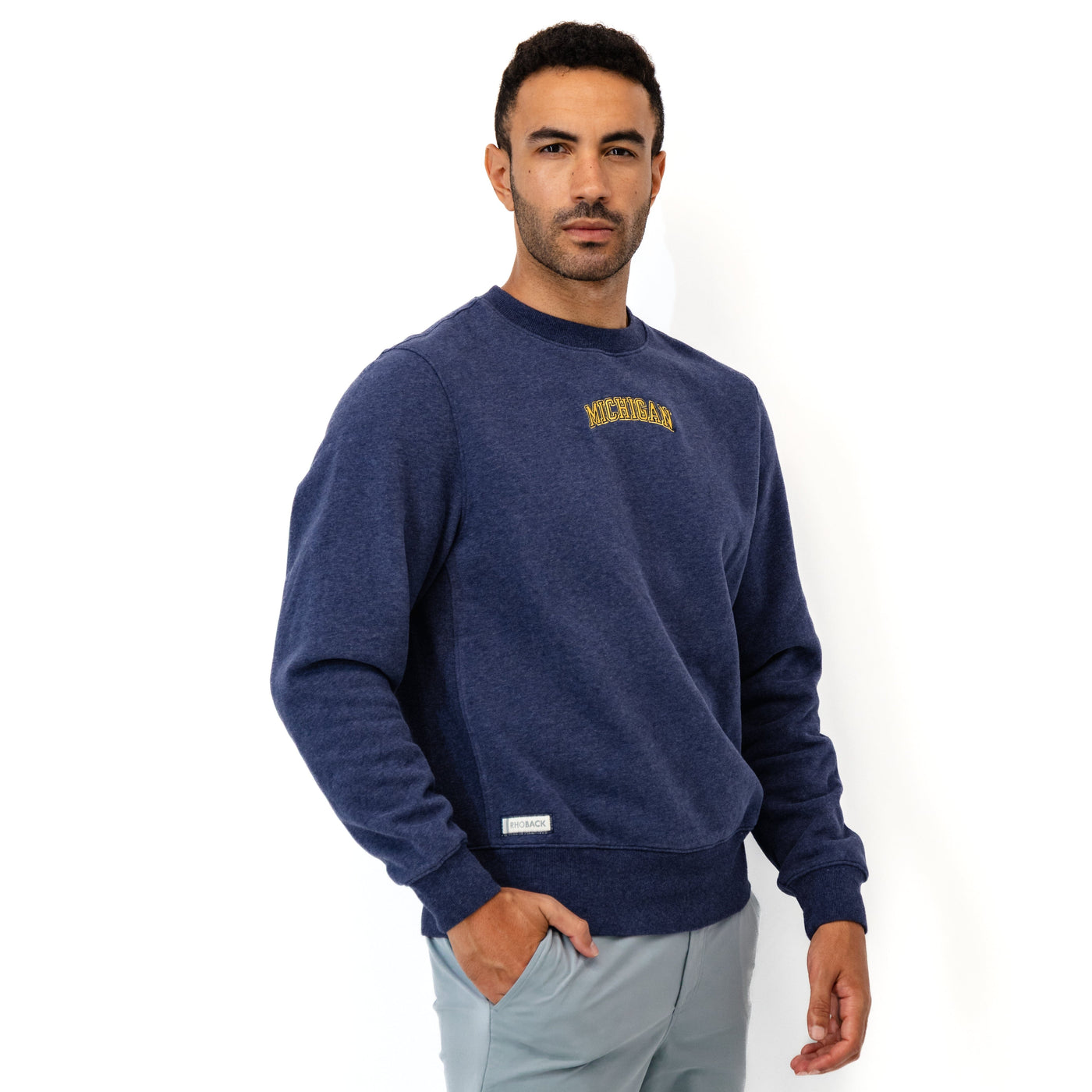 Ready Collegiate Crewneck - Michigan | Heather - Fleet Navy - Michigan - 1