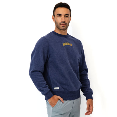 Ready Collegiate Crewneck - Michigan | Heather - Fleet Navy - Michigan - 1