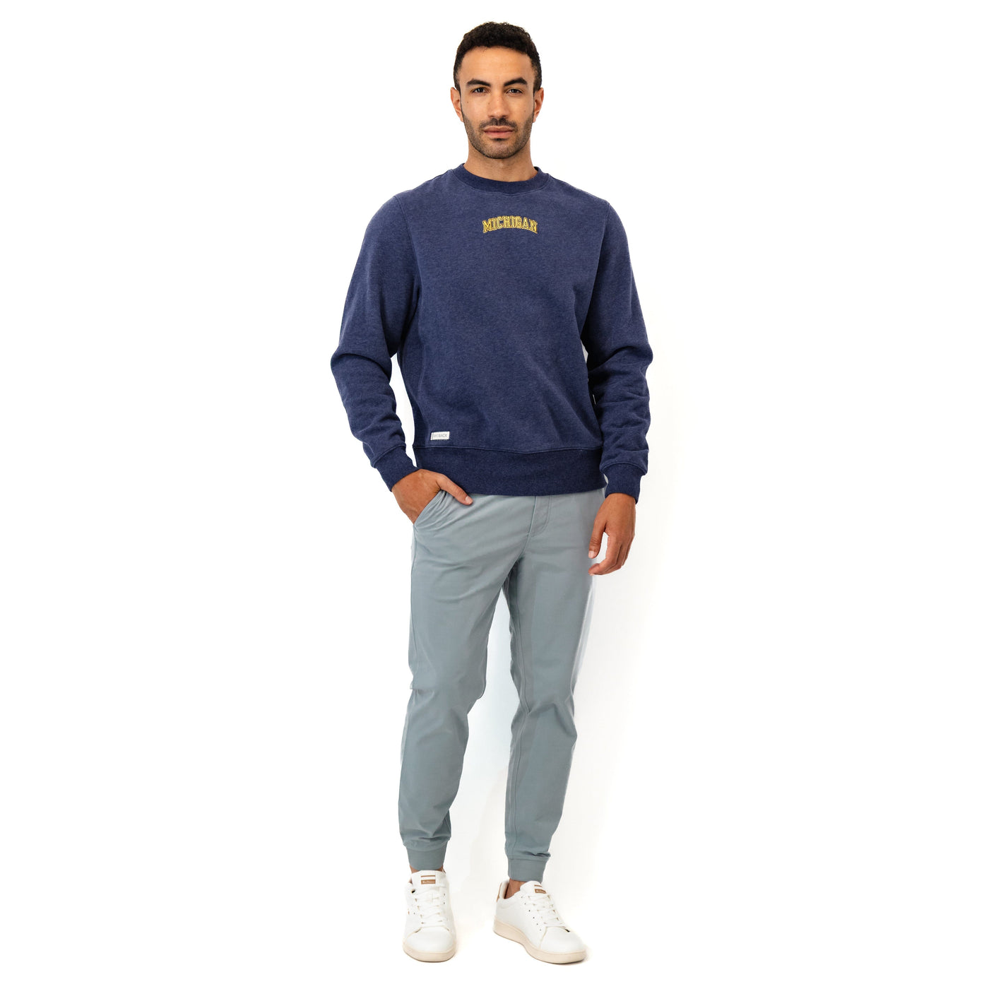 Ready Collegiate Crewneck - Michigan | Heather - Fleet Navy - Michigan - 1