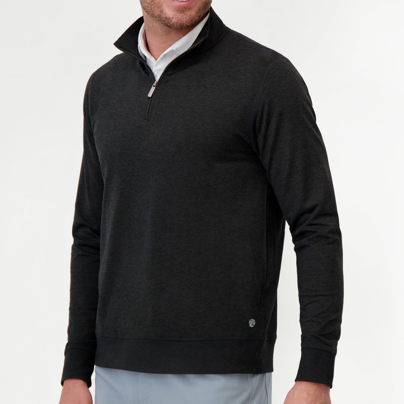 Pace Q-Zip Pullover | Heather - Nightfall/Panther Black