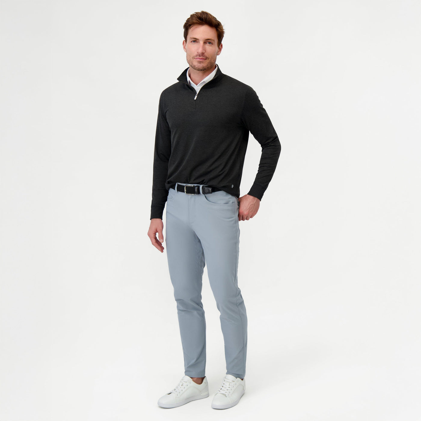 Pace Q-Zip Pullover | Heather - Nightfall/Panther Black