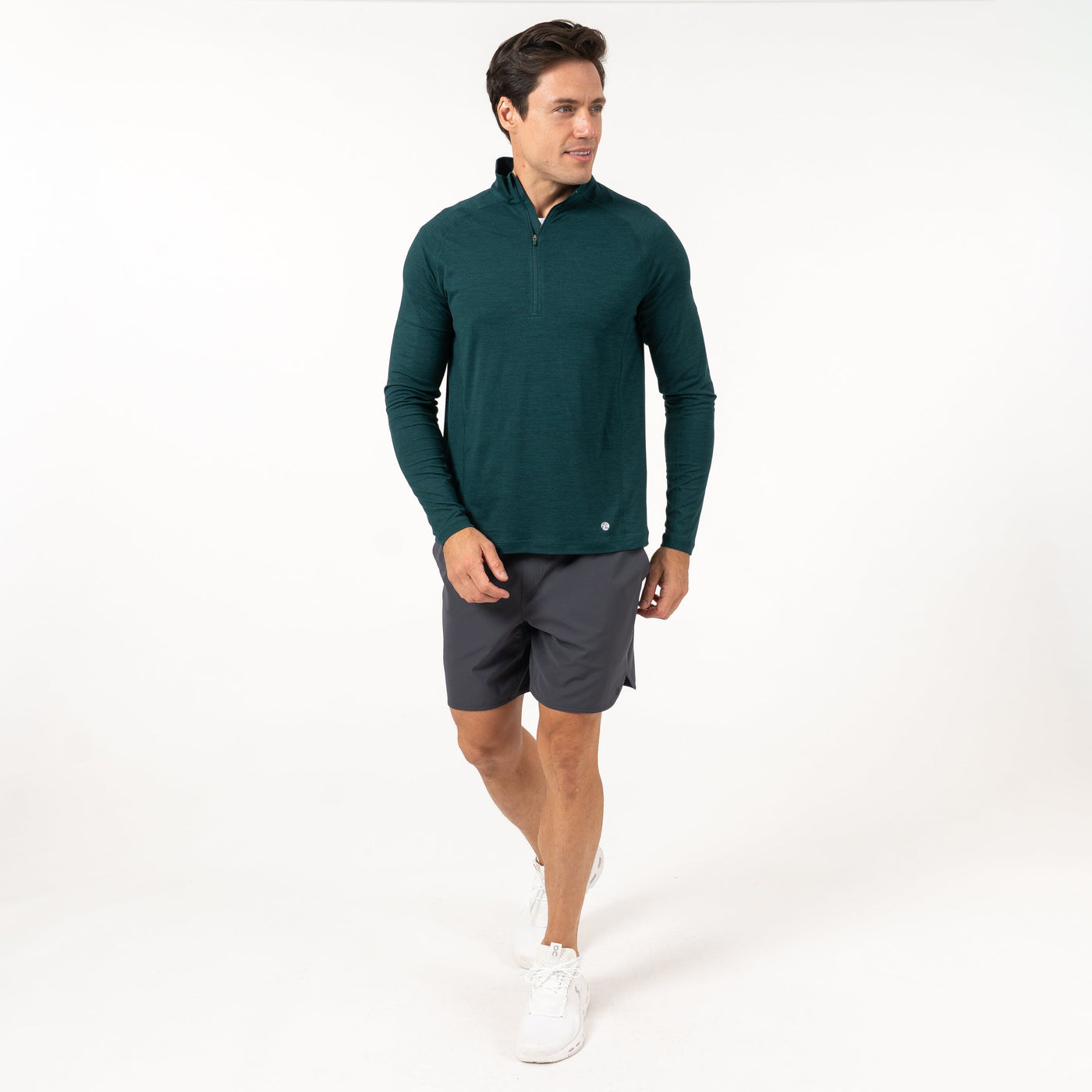 Tailwind Performance Q-Zip | Heather - Ponderosa Green/Ponderosa Green
