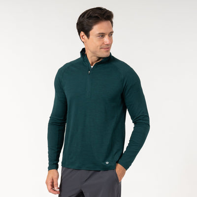 Tailwind Performance Q-Zip | Heather - Ponderosa Green/Ponderosa Green
