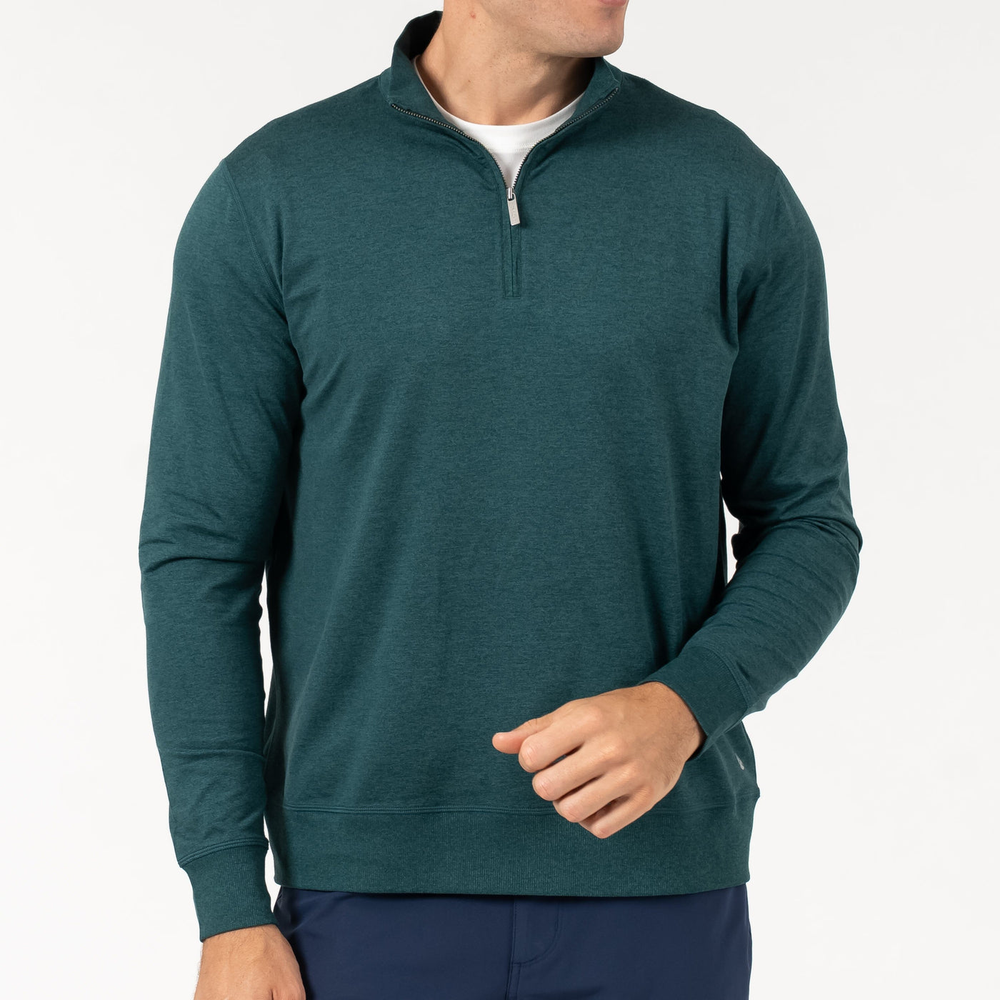 Pace Q-Zip Pullover | Heather - Ponderosa Green/Hunter Green