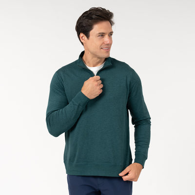 Pace Q-Zip Pullover | Heather - Ponderosa Green/Hunter Green