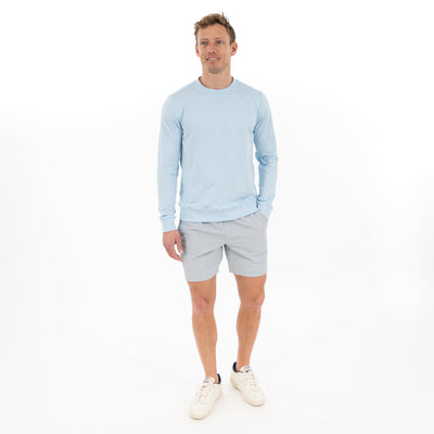 Pace Performance Crew | Heather - Pure Blue/Pale Blue