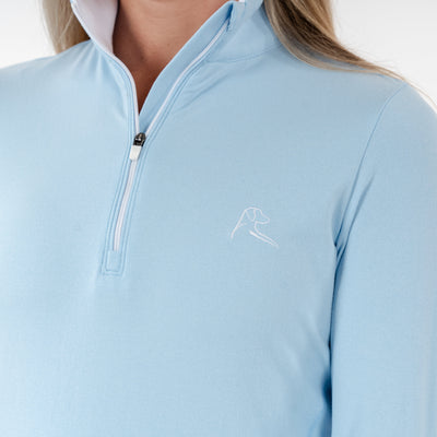 Heather Performance Q-Zip | Heather - Pure Blue/Pure Blue