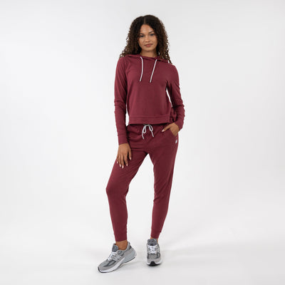 Tempo Performance Hoodie | Heather - Red Card Red/Merlot