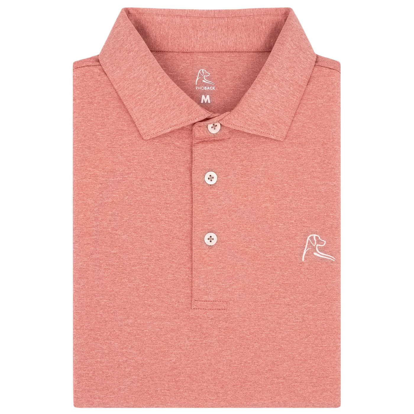 Heather | Performance Polo | Heather - Rouge Red/White