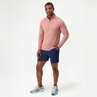 Tailwind Performance Q-Zip | Heather - Rouge Red/White