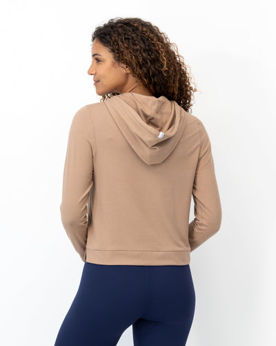 Tempo Performance Hoodie | Heather - Sepia/Warm Stone