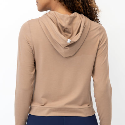 Tempo Performance Hoodie | Heather - Sepia/Warm Stone