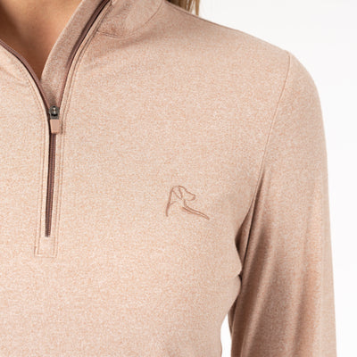 Heather Performance Q-Zip | Heather - Sepia/White