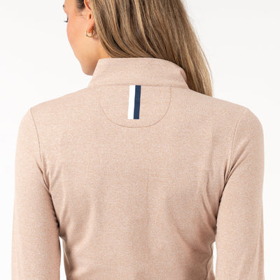 Heather Performance Q-Zip | Heather - Sepia/White