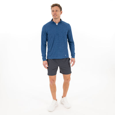 Tailwind Performance Q-Zip | Heather - Short Stop Blue/Shoal Blue
