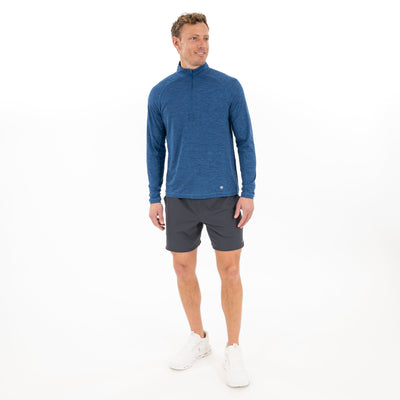 Tailwind Performance Q-Zip | Heather - Short Stop Blue/Shoal Blue