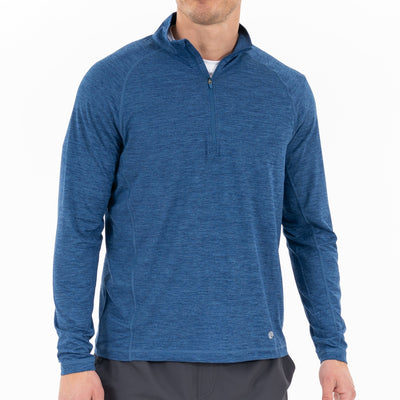 Tailwind Performance Q-Zip | Heather - Short Stop Blue/Shoal Blue