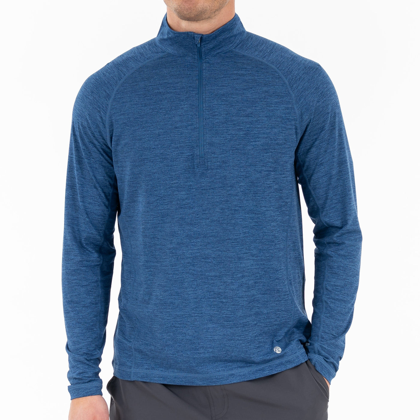 Tailwind Performance Q-Zip | Heather - Short Stop Blue/Shoal Blue