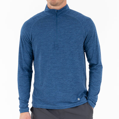 Tailwind Performance Q-Zip | Heather - Short Stop Blue/Shoal Blue