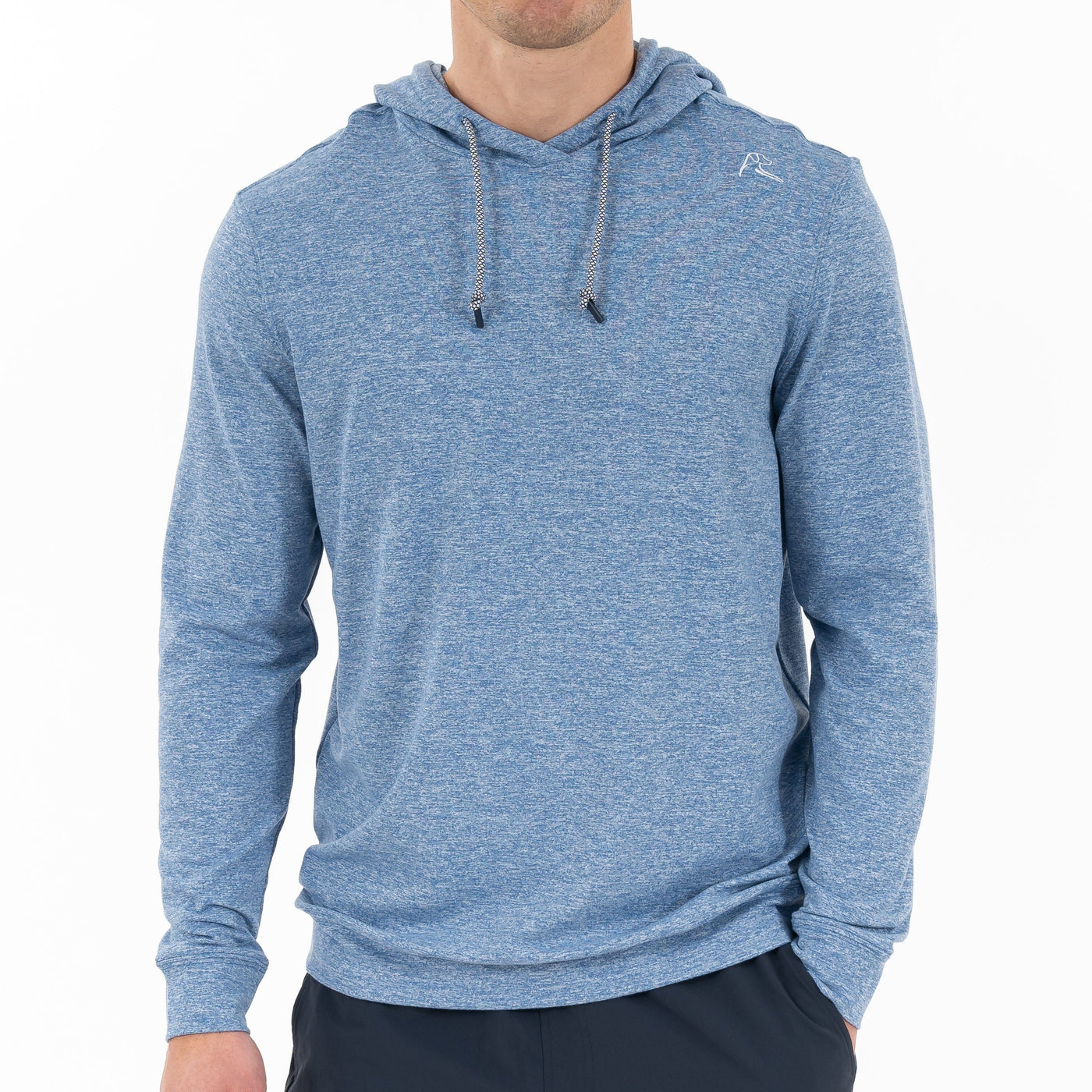 Hesi Performance Hoodie | Heather - Short Stop Blue/White