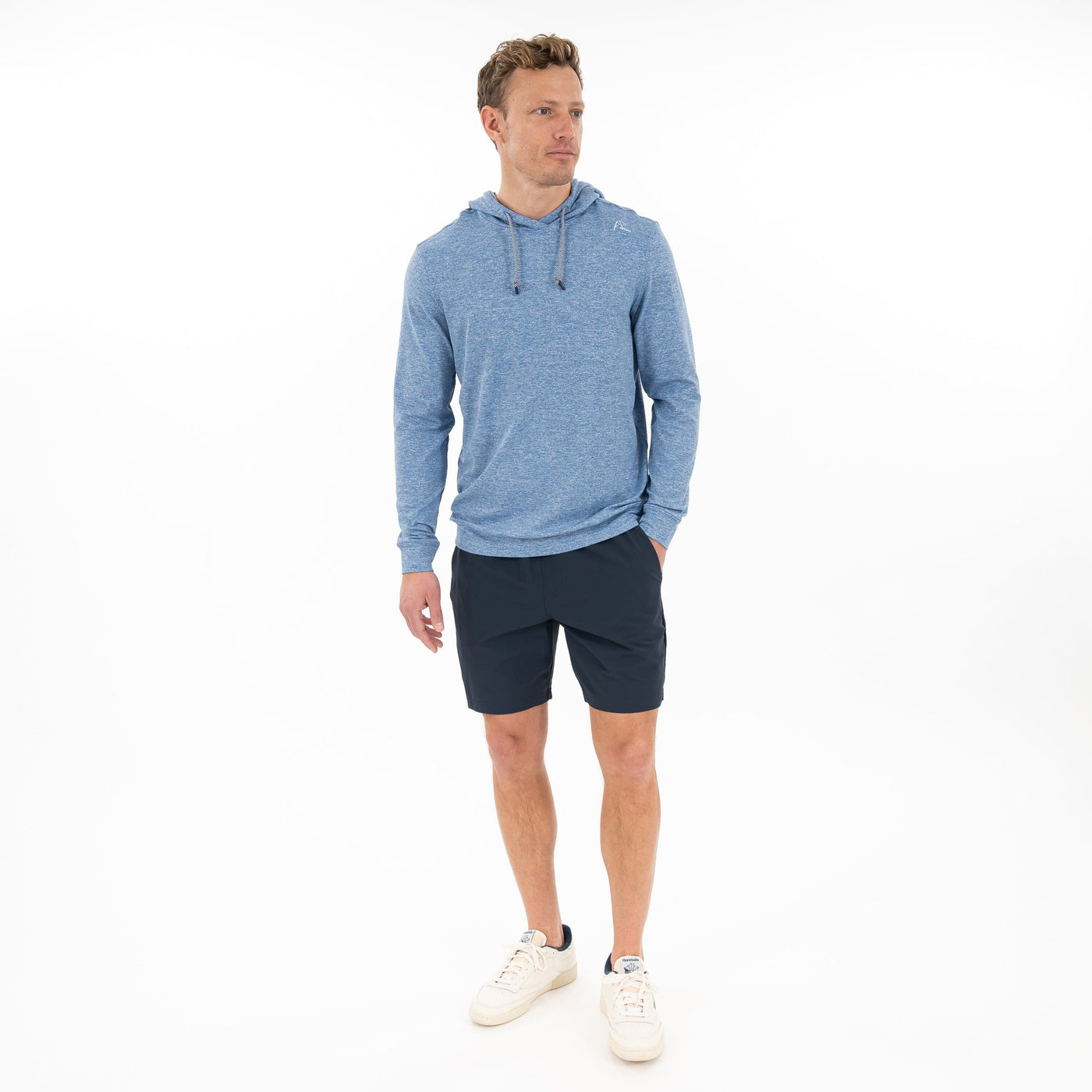 Hesi Performance Hoodie | Heather - Short Stop Blue/White