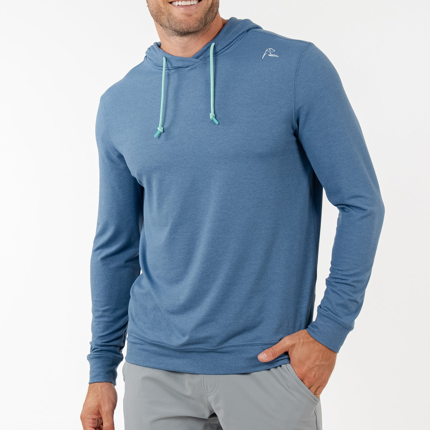 Hesi Performance Hoodie | Heather - Slate Blue/Highcountry Blue