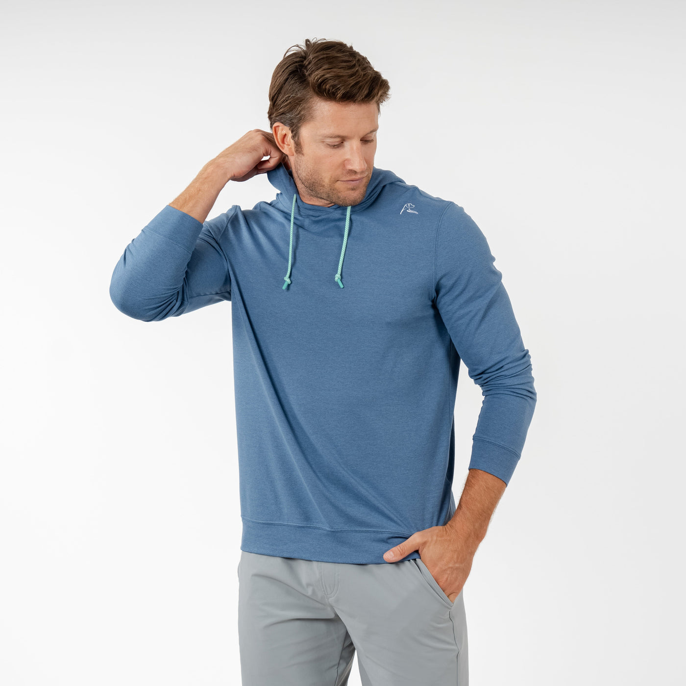 Hesi Performance Hoodie | Heather - Slate Blue/Highcountry Blue