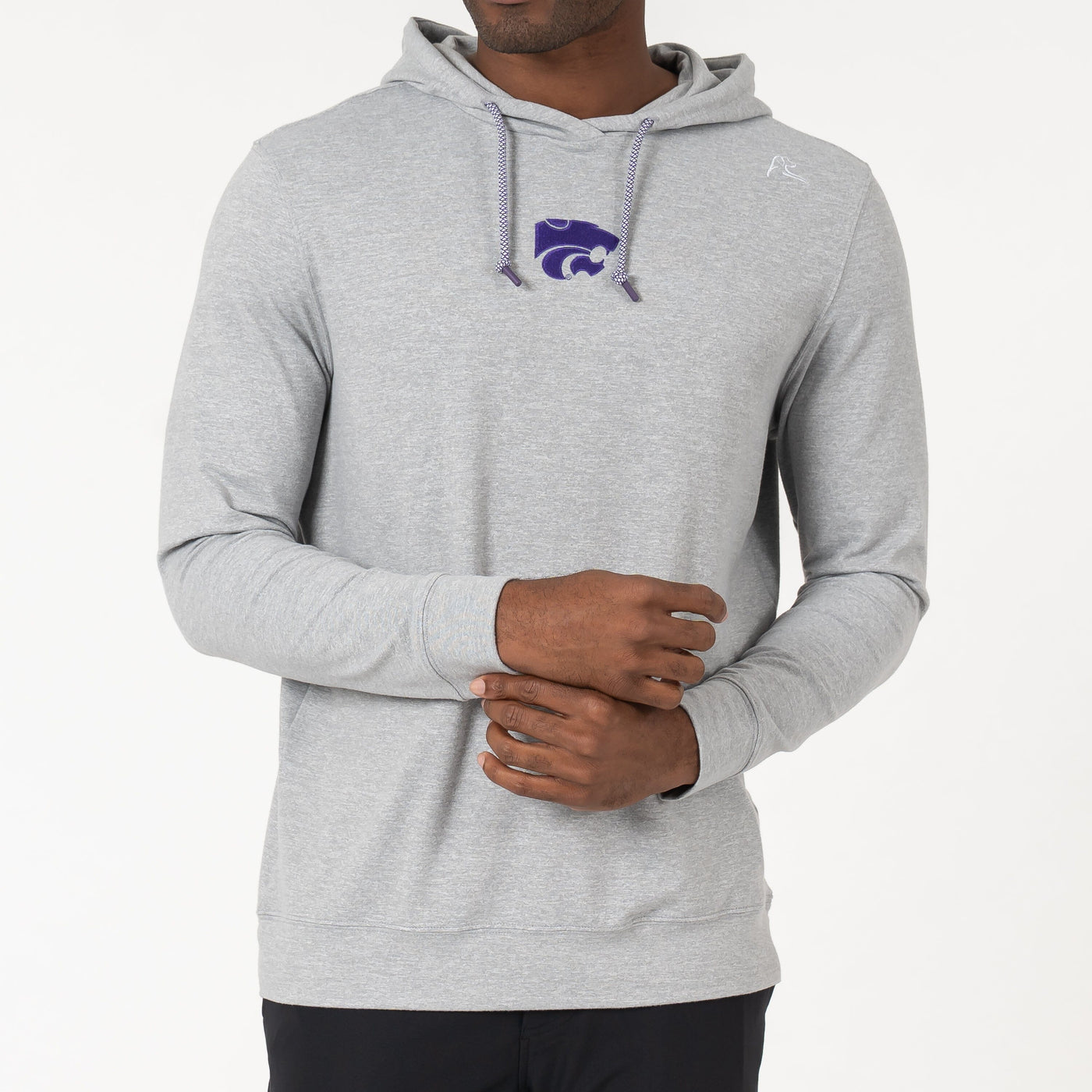Hesi Collegiate Hoodie - Kansas State | Heather - Stainless Steel/White - Kansas State - 1