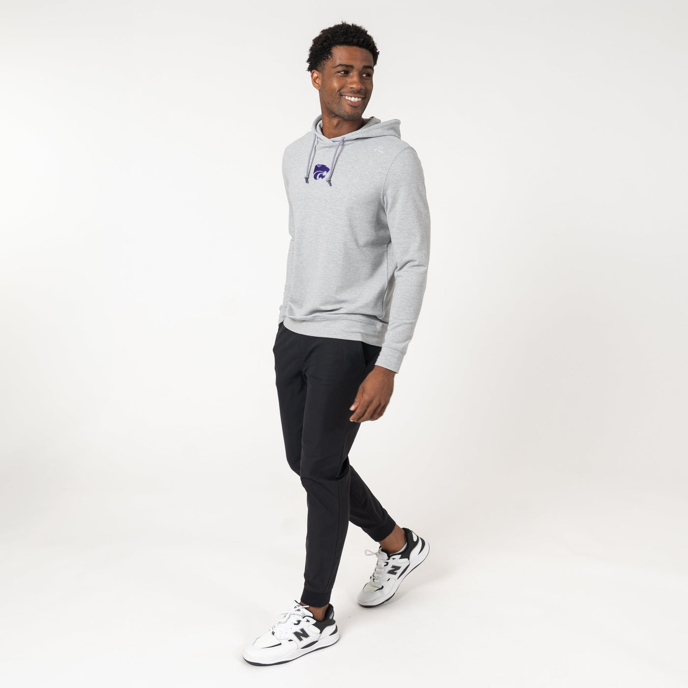 Hesi Collegiate Hoodie - Kansas State | Heather - Stainless Steel/White - Kansas State - 1