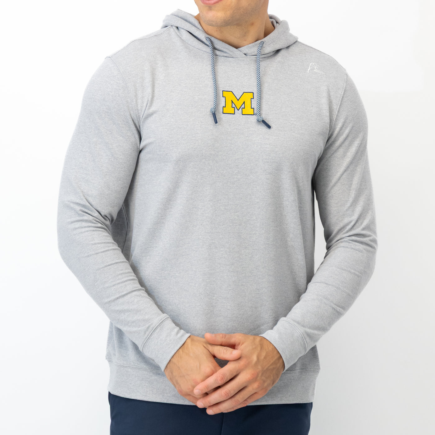 Hesi Collegiate Hoodie - Michigan | Heather - Stainless Steel/White - Michigan - 1