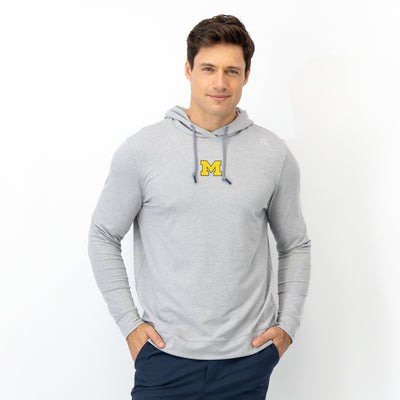 Hesi Collegiate Hoodie - Michigan | Heather - Stainless Steel/White - Michigan - 1