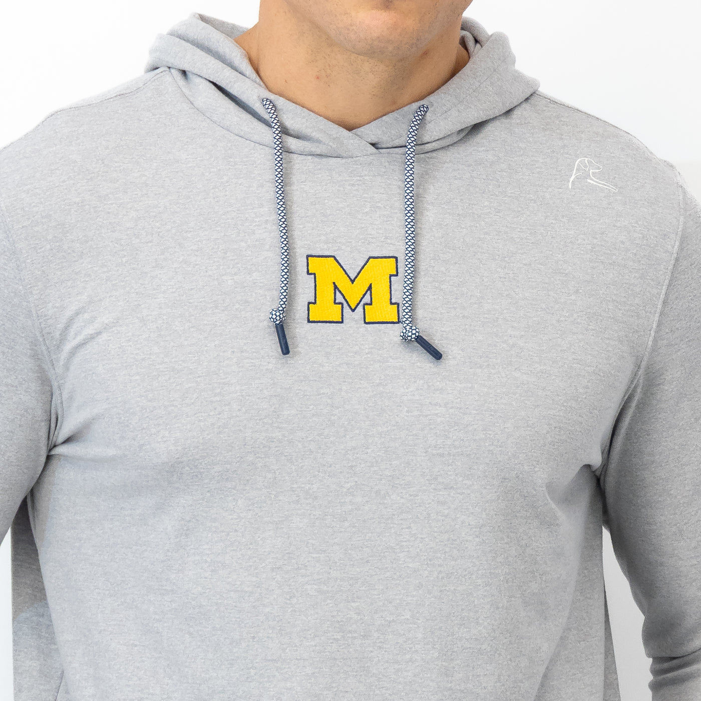 Hesi Collegiate Hoodie - Michigan | Heather - Stainless Steel/White - Michigan - 1