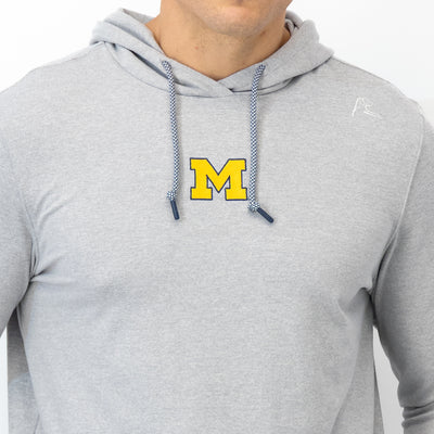 Hesi Collegiate Hoodie - Michigan | Heather - Stainless Steel/White - Michigan - 1