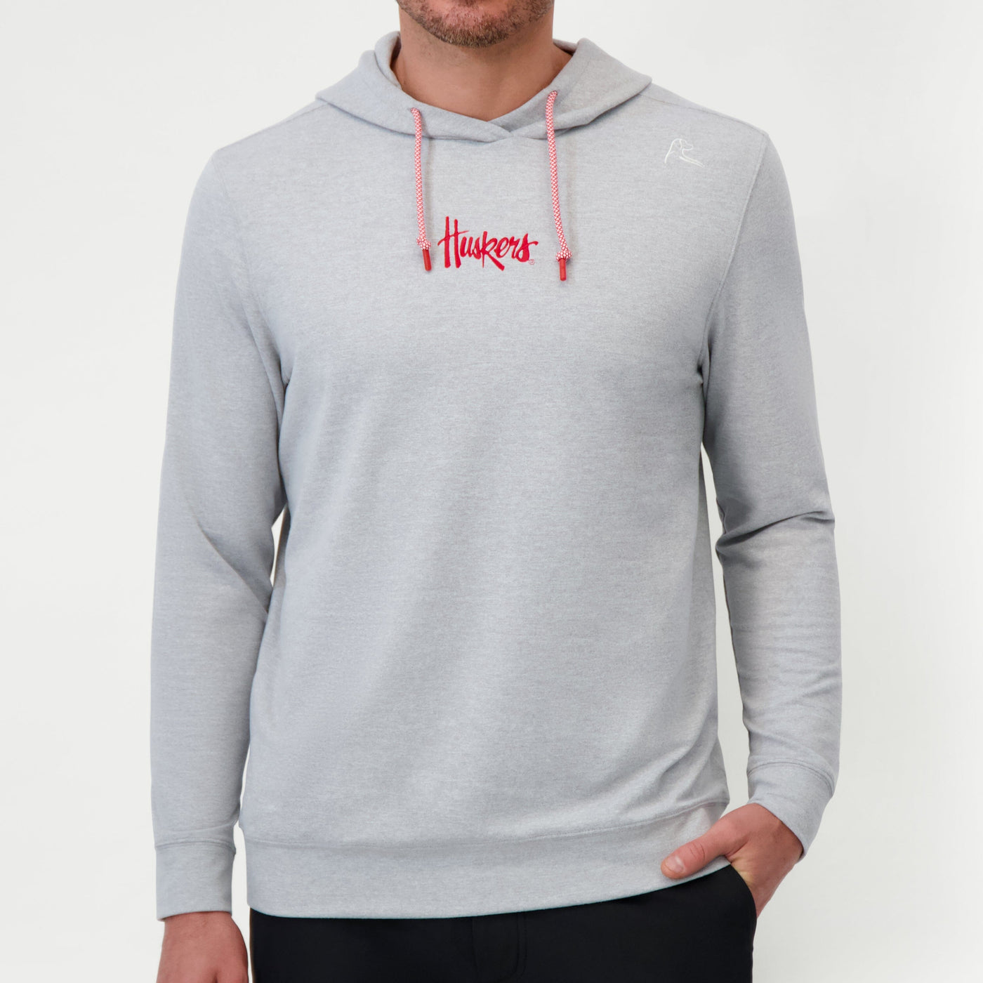 Hesi Collegiate Hoodie - Nebraska | Heather - Stainless Steel/White - Nebraska - 1