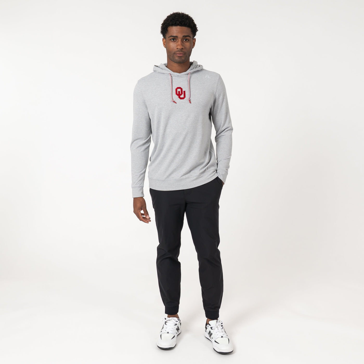 Hesi Collegiate Hoodie - Oklahoma | Heather - Stainless Steel/White - Oklahoma - 1