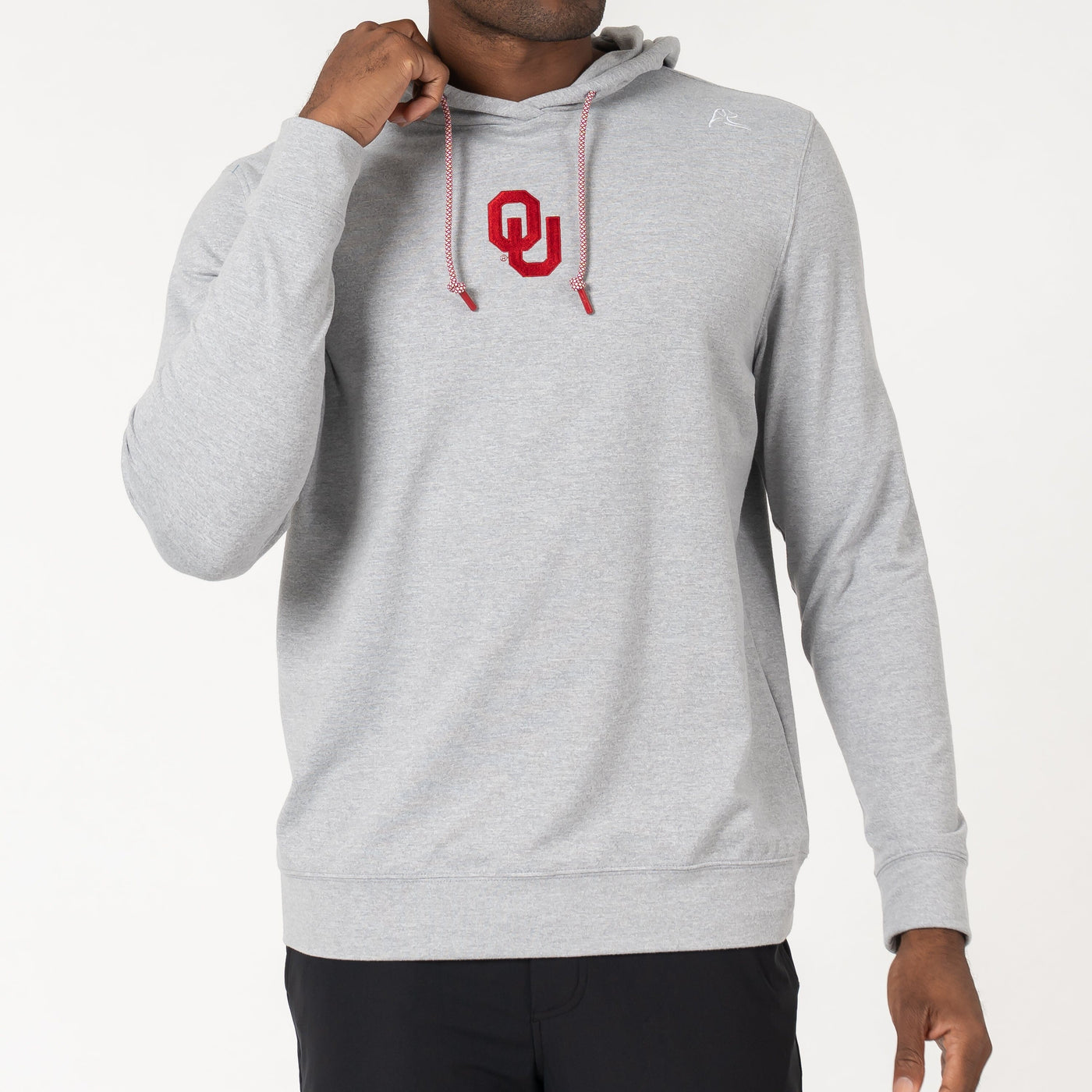 Hesi Collegiate Hoodie - Oklahoma | Heather - Stainless Steel/White - Oklahoma - 1